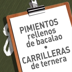 PIMIENTO RELLENO DE BACALAO + CARRILLERAS DE TERNERA